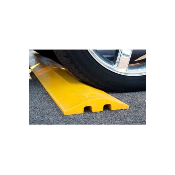 Yellow Speed Bump with Cable Protection & Hardware - 96in Long